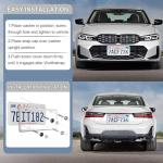 LivTee Chrome License Plate Frames, 4 Holes Stainless Steel License Plate Covers, 2PCS Car License Plate Holder, Automotive Accessories, Slim Design with Bolt and Gasket Cover for US Cars(Silver)