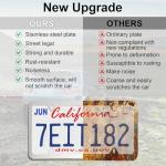 LivTee Chrome License Plate Frames, 4 Holes Stainless Steel License Plate Covers, 2PCS Car License Plate Holder, Automotive Accessories, Slim Design with Bolt and Gasket Cover for US Cars(Silver)