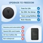 Tracking Devices for Cars Hidden, Undetectable GPS Tracker for Vehicles, Mini Tracker Device, No Monthly Fee Subscription No SIM Card Required, Available for iOS Find My, Splashproof