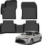 All Weather Floor Mat Fit for Toyota Corolla(Include Hybrid Exclude Hatchback) 2020-2025 TPE Rubber Liners Corolla Accessories All Season Guard Odorless Anti-Slip Liner Black