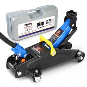 DNA MOTORING Low Profile Hydraulic Trolley Service/Floor Jack, 2 Ton (4000 lbs) Capacity, Lifting Range 5.1"-13", Blue, TOOLS-00474