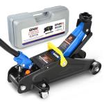 DNA MOTORING Low Profile Hydraulic Trolley Service/Floor Jack, 2 Ton (4000 lbs) Capacity, Lifting Range 5.1"-13", Blue, TOOLS-00474