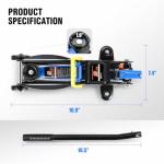 DNA MOTORING Low Profile Hydraulic Trolley Service/Floor Jack, 2 Ton (4000 lbs) Capacity, Lifting Range 5.1"-13", Blue, TOOLS-00474