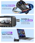 WECOOL 3 Channel Dash Cam Front and Rear Inside, 4K Ultra HD & 470° Wide-Angle Full-View Dash Camera for Cars with 64GB Card, 24H Parking Monitor, G-Sensor, Loop Recording, Night Vision, 5GHz WiFi