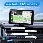 VUKARUAL Wireless Apple Carplay and Android Auto Screen for Car, 7" HD Portable Touch Screen Car Stereo with Bluetooth, Backup Camera, Navigation, Mirror Link for All Vehicles