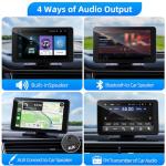 VUKARUAL Wireless Apple Carplay and Android Auto Screen for Car, 7" HD Portable Touch Screen Car Stereo with Bluetooth, Backup Camera, Navigation, Mirror Link for All Vehicles
