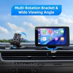 VUKARUAL Wireless Apple Carplay and Android Auto Screen for Car, 7" HD Portable Touch Screen Car Stereo with Bluetooth, Backup Camera, Navigation, Mirror Link for All Vehicles