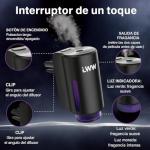 LWW Smart Car Air Freshener - 3 Levels Strength with Ventilation Clip, Rechargeable Car Fragrance Atomizer - with 8 10ml Bottles of Fragrance, Long Lasting Oil Diffuser (Black)