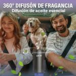 LWW Smart Car Air Freshener - 3 Levels Strength with Ventilation Clip, Rechargeable Car Fragrance Atomizer - with 8 10ml Bottles of Fragrance, Long Lasting Oil Diffuser (Black)