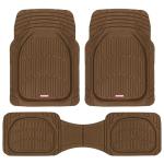 Motor Trend FlexTough Deep Dish All-Weather Floor Mats, Waterproof Trim-To Fit Mats for Cars, Trucks, SUVs - Universal Automotive Floor Liners, Car Accessories, Brown