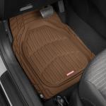 Motor Trend FlexTough Deep Dish All-Weather Floor Mats, Waterproof Trim-To Fit Mats for Cars, Trucks, SUVs - Universal Automotive Floor Liners, Car Accessories, Brown