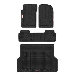 Motor Trend FlexTough Black Rubber Floor Mats Set