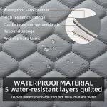 Elantrip 2PCs Front Car Seat Covers Leather Car Seat Protector Universal fit for Most Cars SUVs and Trucks Water Proof Seat Protector Gray