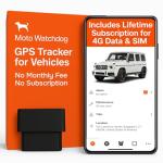 GPS Tracker for Vehicles, No Monthly Fee, No Subscription with Real-Time Location, Mileage Tracking, Speeding Monitoring, Route History, Geofence, OBD, for Fleets & Families, USA, Moto Watchdog