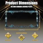 Ocean Wave License Plate Frame Blue Texture Japanese Traditional Waves Print License Plate Funny Stainless Steel Accessory Colorful License Plate Personalise Decoration with Screws 12.3" x 6.3"