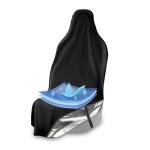 EliteSport Front Seat Cover, Universal Fit Waterproof, Sweatproof, Odor-Resistant, and Machine Washable Car Seat Protector with Non-Slip Underlayer for Pet, Travel, and Outdoor Adventure, Black