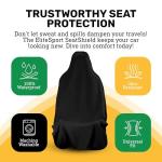 EliteSport Front Seat Cover, Universal Fit Waterproof, Sweatproof, Odor-Resistant, and Machine Washable Car Seat Protector with Non-Slip Underlayer for Pet, Travel, and Outdoor Adventure, Black