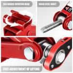 DNA MOTORING 1.5 Ton (3,306 lbs) Scissor Lift Jack with Labor-Saving Ratchet Wrench for Most Cars, 4'' - 15.2'' Lifting Range, Red, TOOLS-00477