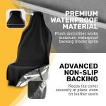 EliteSport Front Seat Cover, Universal Fit Waterproof, Sweatproof, Odor-Resistant, and Machine Washable Car Seat Protector with Non-Slip Underlayer for Pet, Travel, and Outdoor Adventure, Black