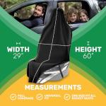 EliteSport Front Seat Cover, Universal Fit Waterproof, Sweatproof, Odor-Resistant, and Machine Washable Car Seat Protector with Non-Slip Underlayer for Pet, Travel, and Outdoor Adventure, Black