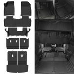NQOQN All Weather Floor Mats Fit for 2017-2023 GMC Acadia 7 Seats with 2nd Row Bench Seat Floor Mats & Trunk Mat & 2nd Backrest Mats & 3rd Row Backrest Mats for GMC Acadia Accessories Floor Liner