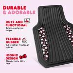 Hello Kitty Car Mats 4pc Floor Mats for Cars Trucks SUVs Black Car Floor Mats for Women Men Accessories Rubber Heavy Duty Cute Non-Slip Always Front Rear Hello Kitty Cars Accessories Black/Red