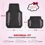 Hello Kitty Car Mats 4pc Floor Mats for Cars Trucks SUVs Black Car Floor Mats for Women Men Accessories Rubber Heavy Duty Cute Non-Slip Always Front Rear Hello Kitty Cars Accessories Black/Red