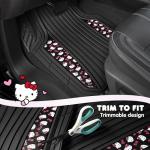 Hello Kitty Car Mats 4pc Floor Mats for Cars Trucks SUVs Black Car Floor Mats for Women Men Accessories Rubber Heavy Duty Cute Non-Slip Always Front Rear Hello Kitty Cars Accessories Black/Red