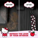 Hello Kitty Car Mats 4pc Floor Mats for Cars Trucks SUVs Black Car Floor Mats for Women Men Accessories Rubber Heavy Duty Cute Non-Slip Always Front Rear Hello Kitty Cars Accessories Black/Red