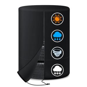 Comnova Tire Storage Cover - 600D Tire Cover for Trucks SUV Camper RV Trailer, Waterproof Heavy Duty Fade-Resistant Seasonal Spare Tire Storage Bags, Fits Tire Diameter 32 Inch Tire