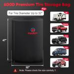 Comnova Tire Storage Cover - 600D Tire Cover for Trucks SUV Camper RV Trailer, Waterproof Heavy Duty Fade-Resistant Seasonal Spare Tire Storage Bags, Fits Tire Diameter 32 Inch Tire