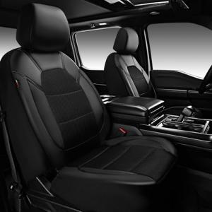 Leather Car Seat Covers with Air Mesh — 2 Pack