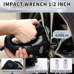 ROGTZ Electric Hydraulic Car Jack Kit 5 Ton 12V Portable Lift Range 17.7 Inch with Impact Wrench and Tire Inflator Pump for SUV Sedan Truck Car Repair Floor Jack for Vehicle Tire Change with LED Light