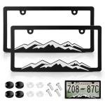 XCLPF Mountain License Plate Frames, Plastic License Plate Holder，Universal Car Tag Bracket, Off Road Style License Plate Holder Cover for Mountains Enthsusiast, 2 Packs 2 Hole Rust Proof Heavy Duty