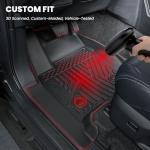 LASFIT Floor Mats & Cargo with Backrest Mat for Ford Explorer 2022-2025 2026 6 Passenger, Custom Fit All Weather Protector TPE Easy Clean Floor Liners, 5pcs Full Set Black