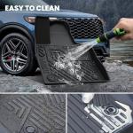 LASFIT Floor Mats & Cargo with Backrest Mat for Ford Explorer 2022-2025 2026 6 Passenger, Custom Fit All Weather Protector TPE Easy Clean Floor Liners, 5pcs Full Set Black