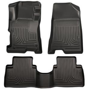 Husky Liners Weatherbeater Floor Mats | Fits 2011-2015 Hyundai Sonata (Includes Hybrid) | Front & 2nd Row, 3-pc Black - 98851