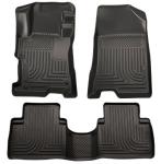 Husky Liners Weatherbeater Floor Mats | Fits 2011-2015 Hyundai Sonata (Includes Hybrid) | Front & 2nd Row, 3-pc Black - 98851