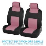 BDK PolyPro Car Seat Covers Full Set in Pink on Black, Front and Rear Split Bench Seat Covers for Cars, Easy to Install Car Seats Cover Set and Accessories for Auto Trucks Van SUV - Pink