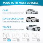 BDK PolyPro Car Seat Covers Full Set in Pink on Black, Front and Rear Split Bench Seat Covers for Cars, Easy to Install Car Seats Cover Set and Accessories for Auto Trucks Van SUV - Pink