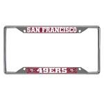 FANMATS 15043 San Francisco 49ers Chrome Metal License Plate Frame, Team Colors, 6.25in x 12.25in