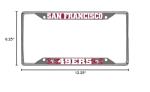 FANMATS 15043 San Francisco 49ers Chrome Metal License Plate Frame, Team Colors, 6.25in x 12.25in