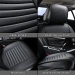 Sunny color 2pc Car Seat Covers, Luxury Car Protectors, Universal Anti-Slip Driver Seat Covers, Edge Wrapping Front Car Seat Covers with PU Leather(Black)