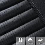 Sunny color 2pc Car Seat Covers, Luxury Car Protectors, Universal Anti-Slip Driver Seat Covers, Edge Wrapping Front Car Seat Covers with PU Leather(Black)