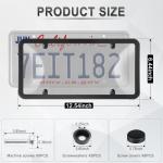 Alpmosn License Plate Covers & Frames Combo, License Plate Cover with Screw Washers and Cap, Car Exterior Accessories Grey (2-Pack)