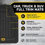Cat® ToughRide™ Heavy-Duty 3 Piece Rubber All Season Floor Mats for Car Truck Van SUV, Black - Premium Trim to Fit Cars Floor Mat, All Weather Deep Dish Automotive Floor Mats, Total Dirt Protection