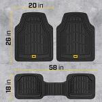 Cat® ToughRide™ Heavy-Duty 3 Piece Rubber All Season Floor Mats for Car Truck Van SUV, Black - Premium Trim to Fit Cars Floor Mat, All Weather Deep Dish Automotive Floor Mats, Total Dirt Protection
