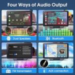 Carplay Screen for Car, 7" HD Wireless Portable Car Play Touchscreen Stereo with Android Auto Mirror Link/Backup Camera/GPS Navigation/Satellite Radio for All Vehicles