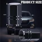 MEAJOO 8PCS Tire Valve Stem Caps, with Rubber O-Ring, Corrosion Resistant Leak-Proof, Aluminum Alloy Universal Wheel Valve Covers for Cars, SUV, Trucks, Bikes, Motorcycles, Bicycles(Black)