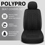 Pariitadin Car Seat Covers Full Set, Washable and Breathable Premium Cloth Automotive Vehicle Seat Cover for Car Interior, Universal Fit for Most Cars, Sedan, Truck, SUV(Black)